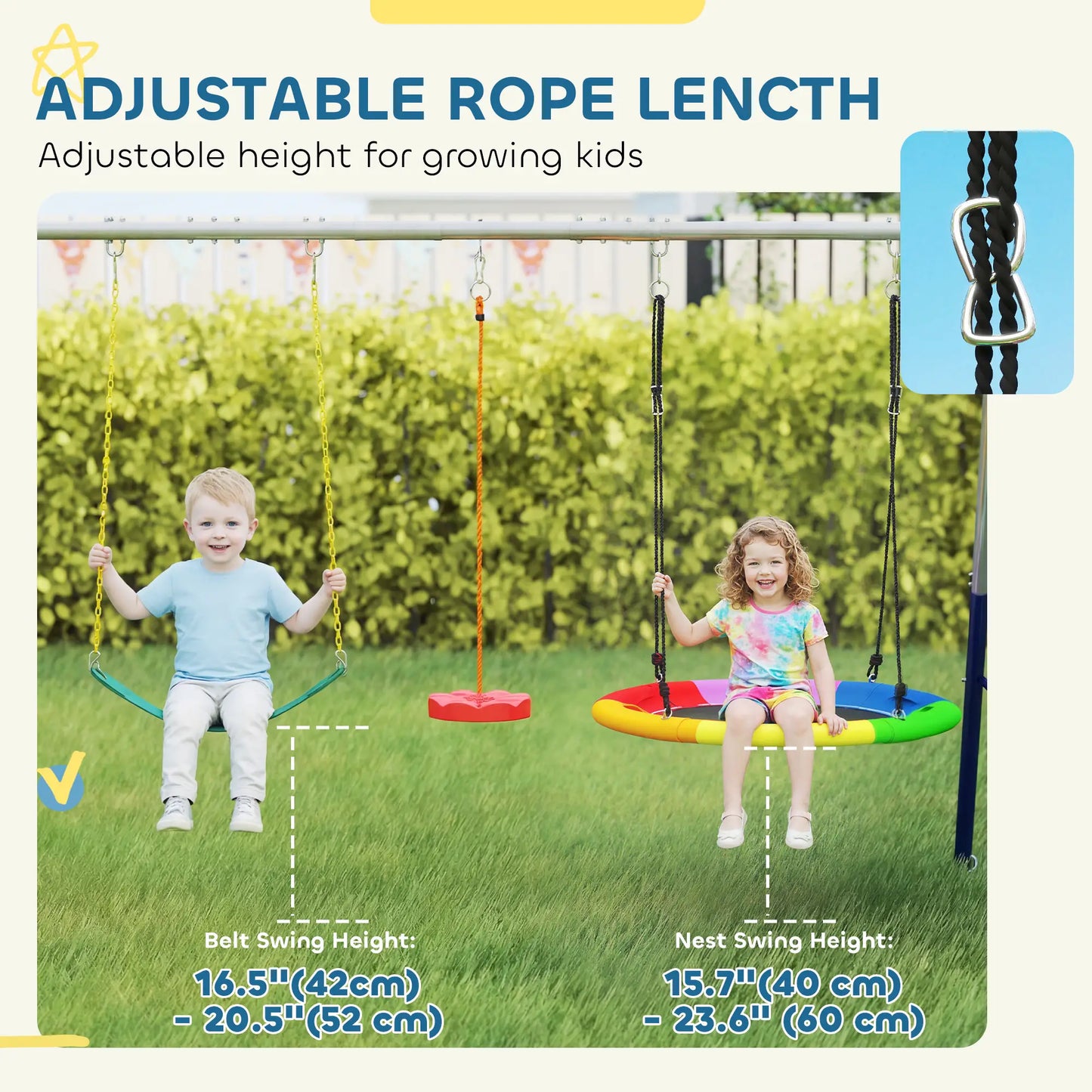 Kids Swing Set With Slide, Swings, Glider, 770lbs Capacity, Ages 3-8, Multicolour Gym Sets & Swings at Gallery Canada