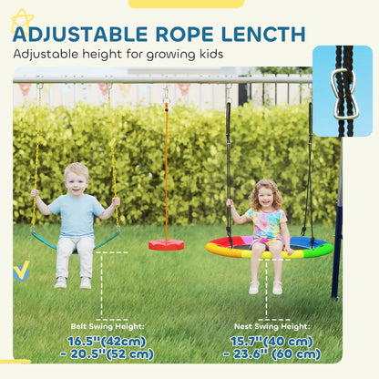 Kids Swing Set With Slide, Swings, Glider, 770lbs Capacity, Ages 3-8, Multicolour Gym Sets & Swings at Gallery Canada