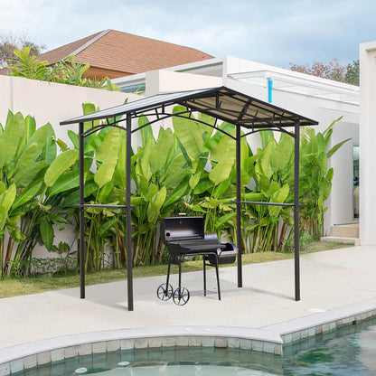 8' x 5' Hardtop Grill Gazebo, Aluminium BBQ Canopy, Outdoor with Shelves, Aluminium BBQ Grill Gazebos at Gallery Canada