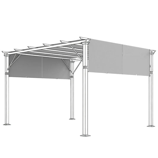 2 Pcs UV Protection Pergola Canopy, 10' x 10', Light Grey
