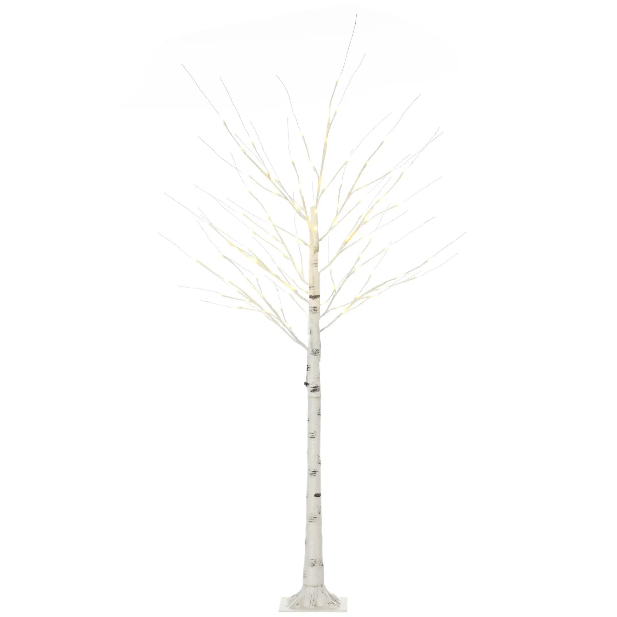 6 ft Pre-Lit LED Artificial Birch Tree, Indoor Outdoor Use Artificial Tree White at Gallery Canada