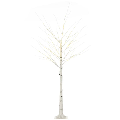 6 ft Pre-Lit LED Artificial Birch Tree, Indoor Outdoor Use Artificial Tree White at Gallery Canada