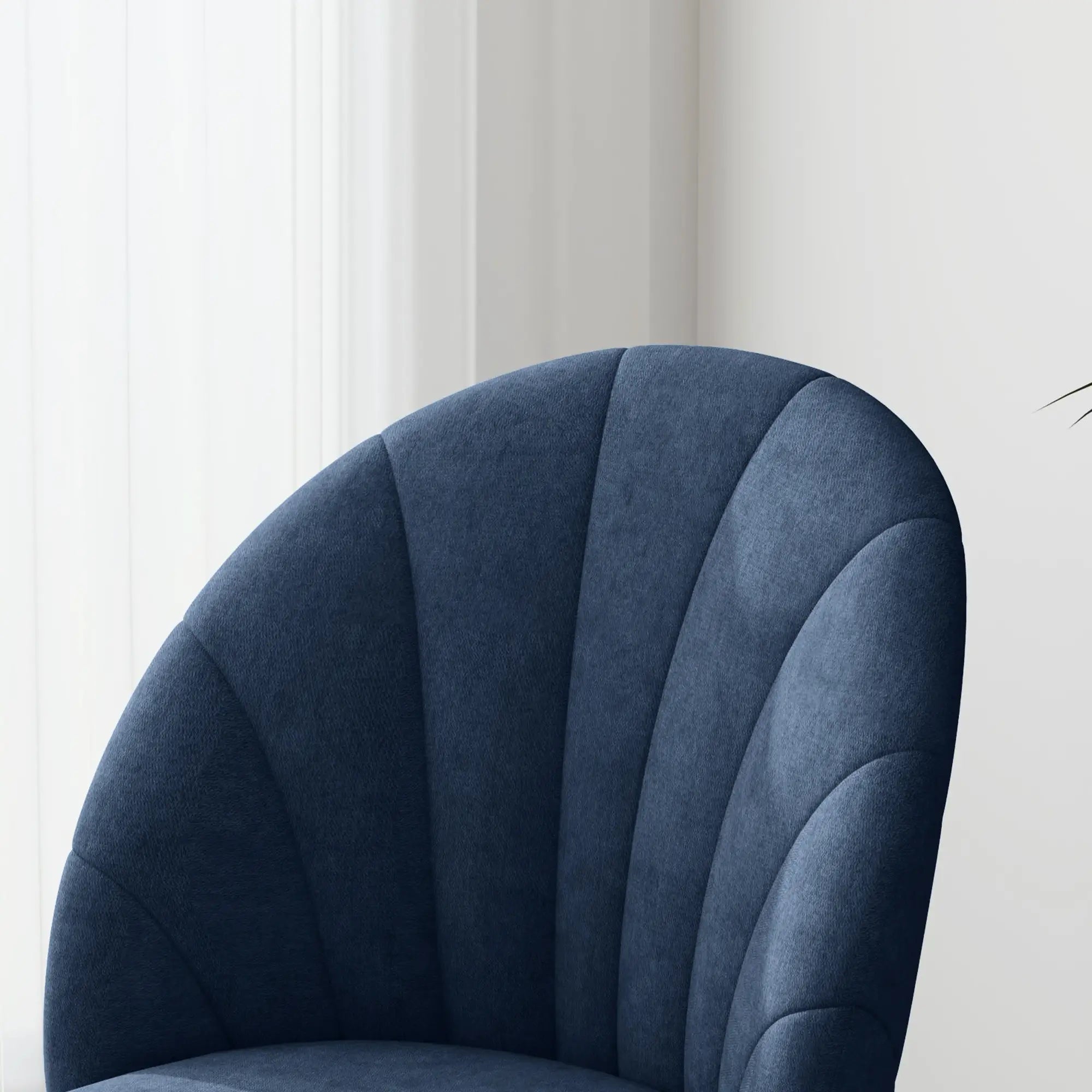 Modern Dining Chairs Set of 4, Upholstered, Metal Legs, Blue Dining Chairs at Gallery Canada