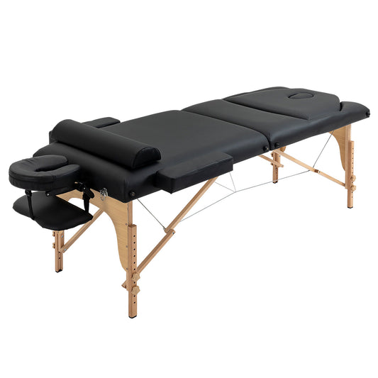 72Inches Portable Reiki Massage Table 4inch Thickened Pad Folding Adjustable Height Health SPA Tatto Bed Black + Carrying Bag at Gallery Canada