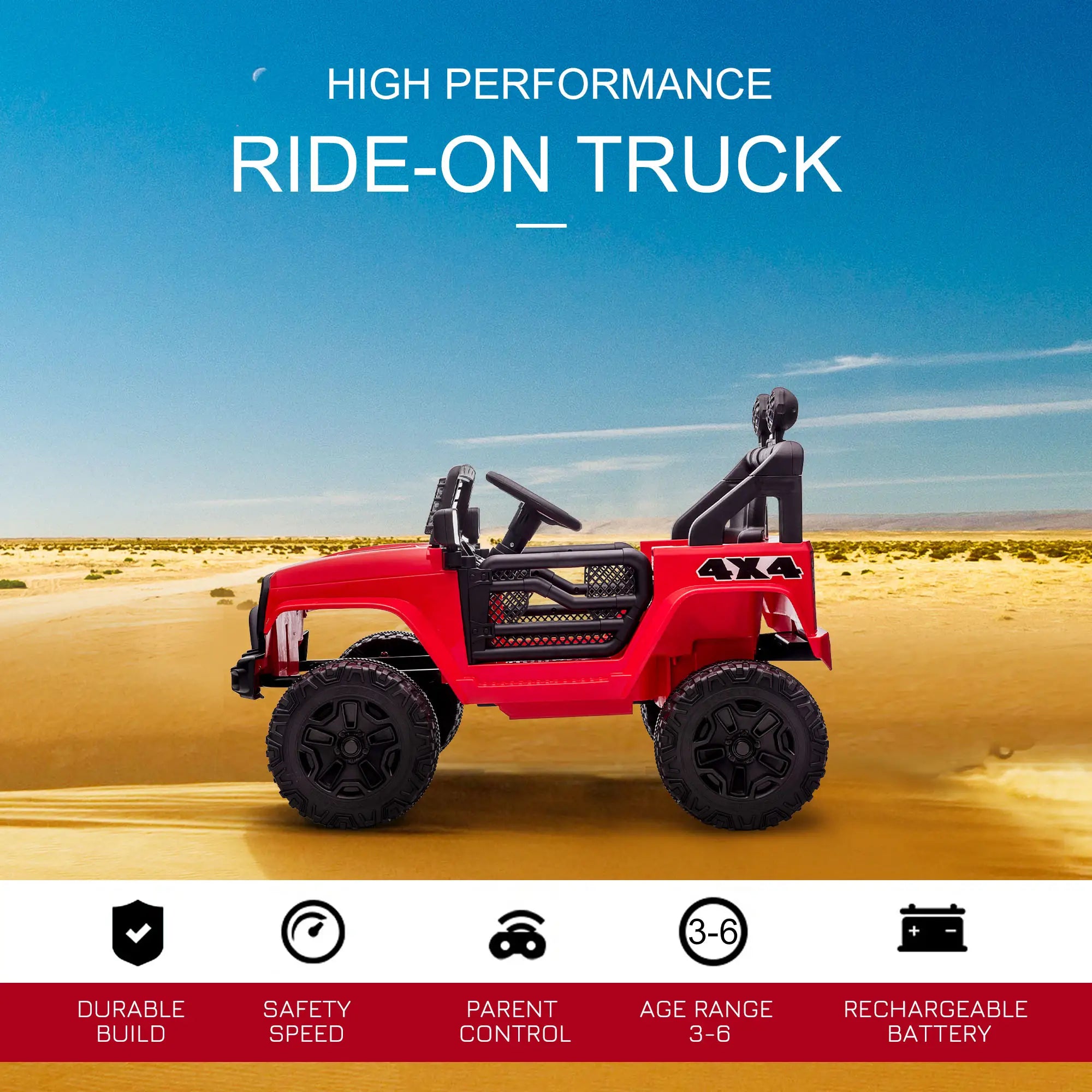 12V Kids Ride On Car, Off Road Truck, SUV Electric, Red Electric Toy Cars at Gallery Canada