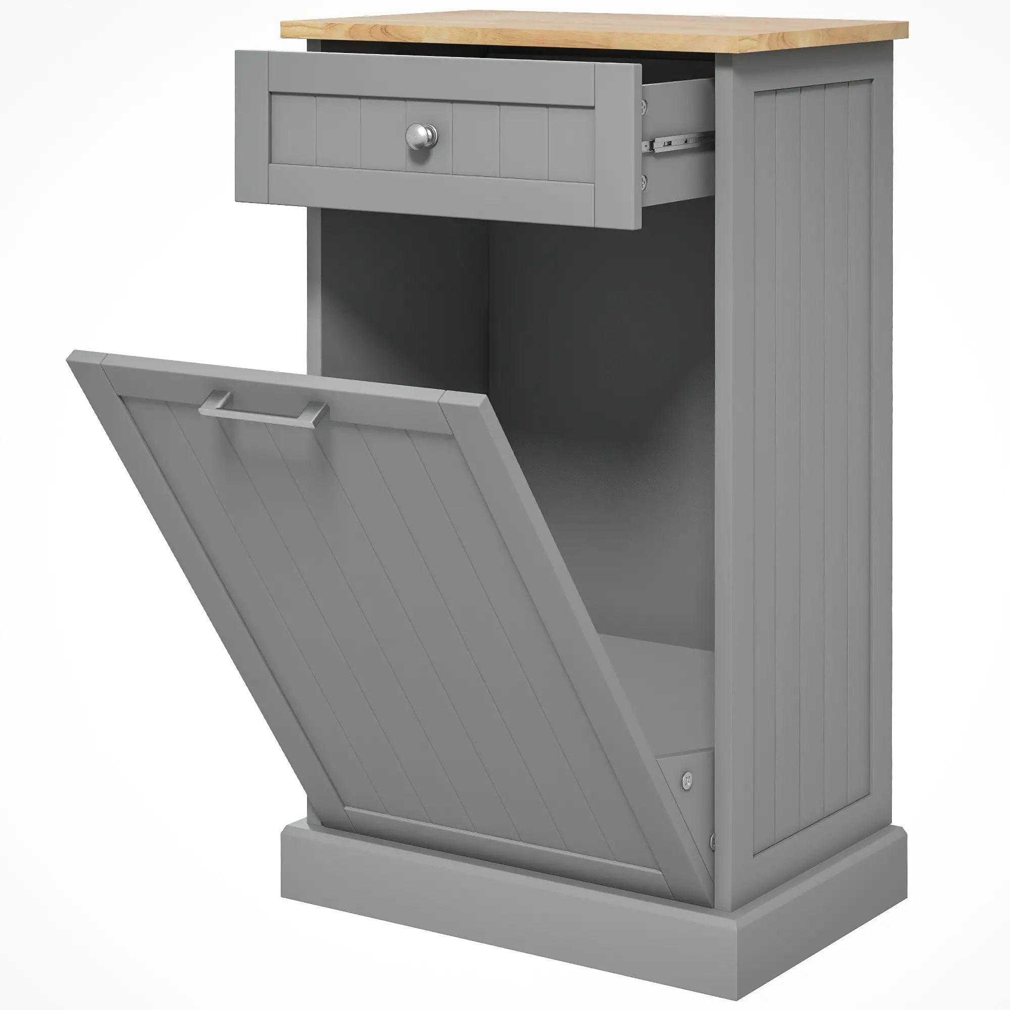Kitchen Tilt Out Trash Bin Cabinet, Free Standing, Grey Storage Cabinets Grey at Gallery Canada