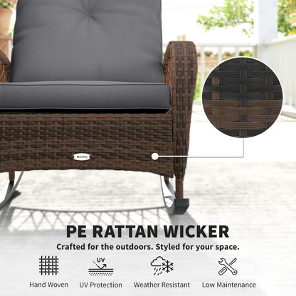 Outdoor Wicker Rocking Chair With Thick Cushions, Black Outdoor Rocking Chairs at Gallery Canada