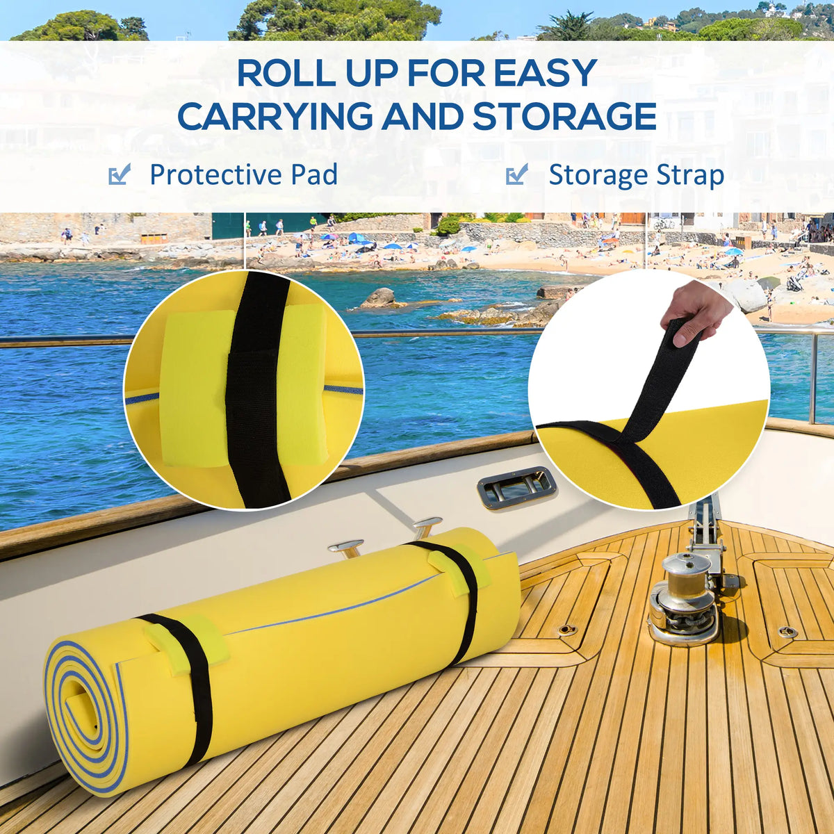 10' x 5' Roll-Up Pool Float Pad, Water Mat for Play, Relaxation, Yellow Floating Water Mats at Gallery Canada