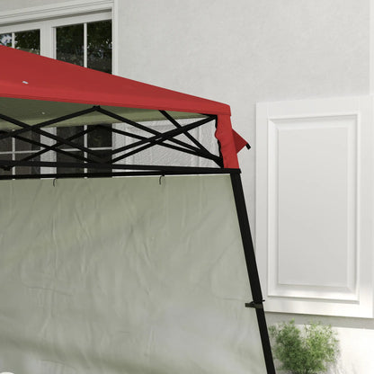 7' x 7' Foldable Gazebo Tent, Adjustable Legs, Black, Red Pop Up Canopies at Gallery Canada
