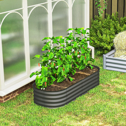 4.9 x 2 x 1ft Galvanized Raised Garden Bed, Metal Planter Box, Dark Grey Raised Garden Beds at Gallery Canada