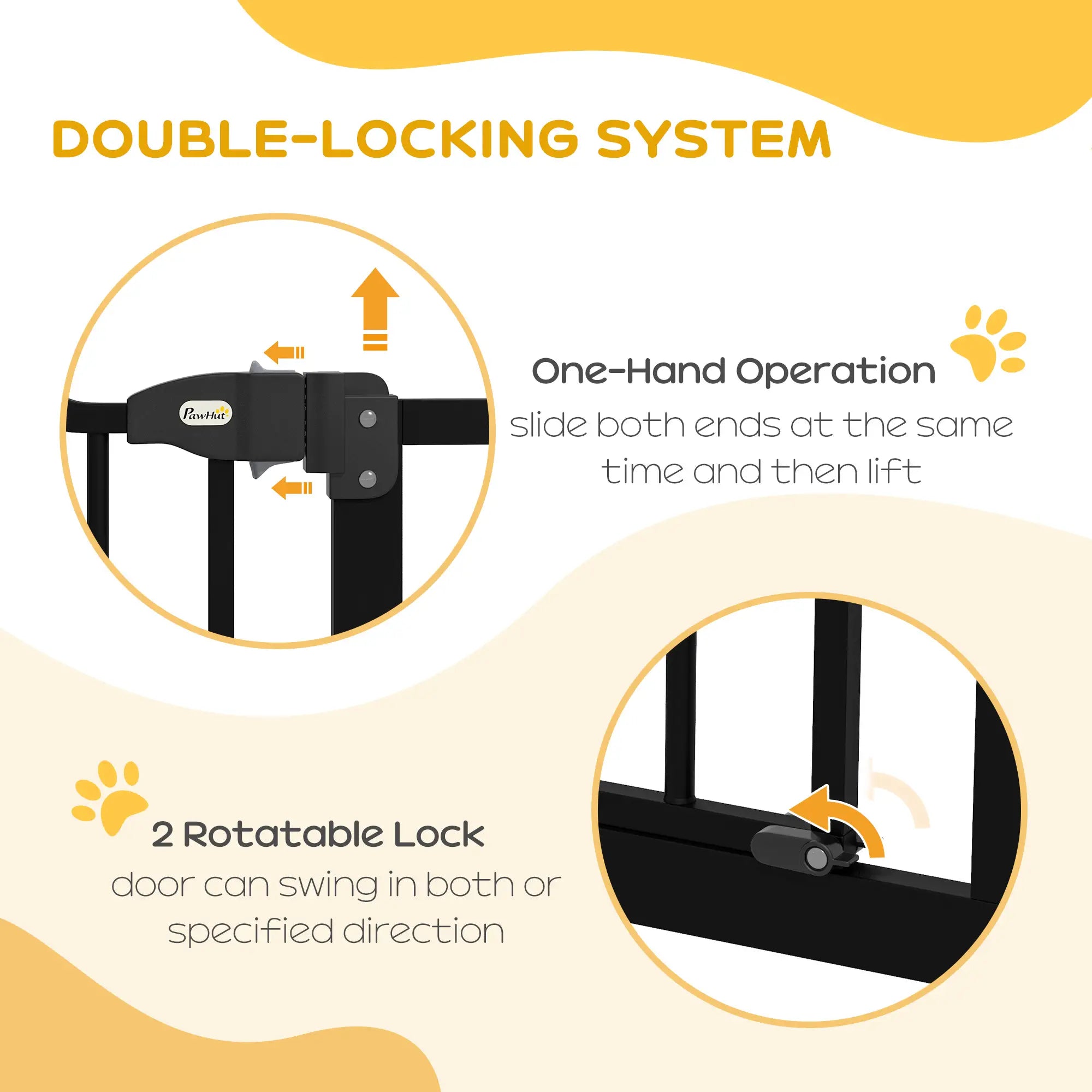 Extra Tall Dog Gate with Door, Pressure Fit, Auto Close, 29