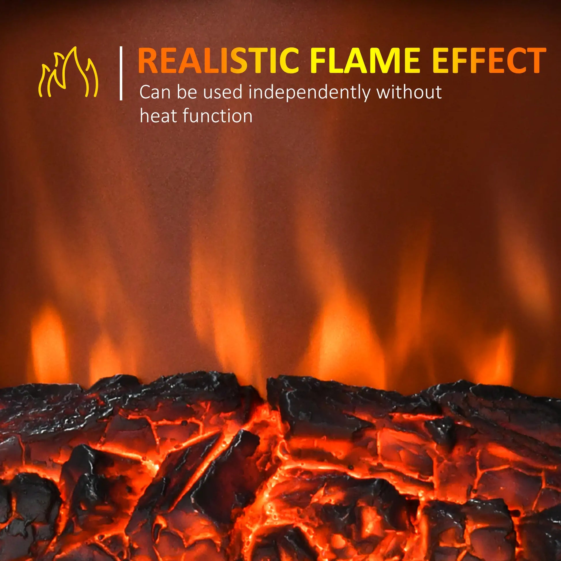 Electric Fireplace Heater, Freestanding, Realistic Flame, 750W/1500W, White Electric Fireplaces at Gallery Canada