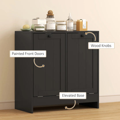 Tilt-Out Laundry Cabinet, 2 Compartments, Black Tilt Out Laundry Cabinets at Gallery Canada