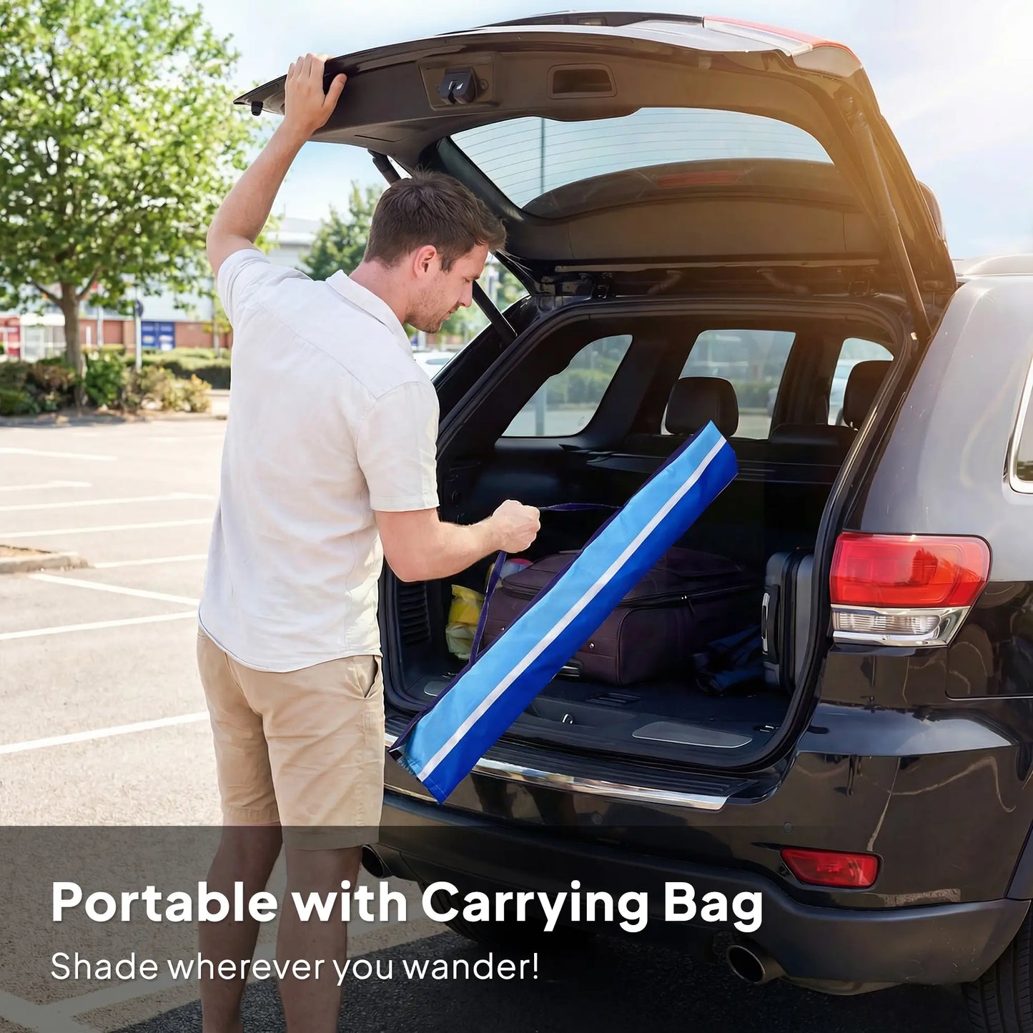 Adjustable Tilt Beach Umbrella, 78" Multicolor, Foldable Table Cup Holder, Multicolor Beach Umbrellas at Gallery Canada