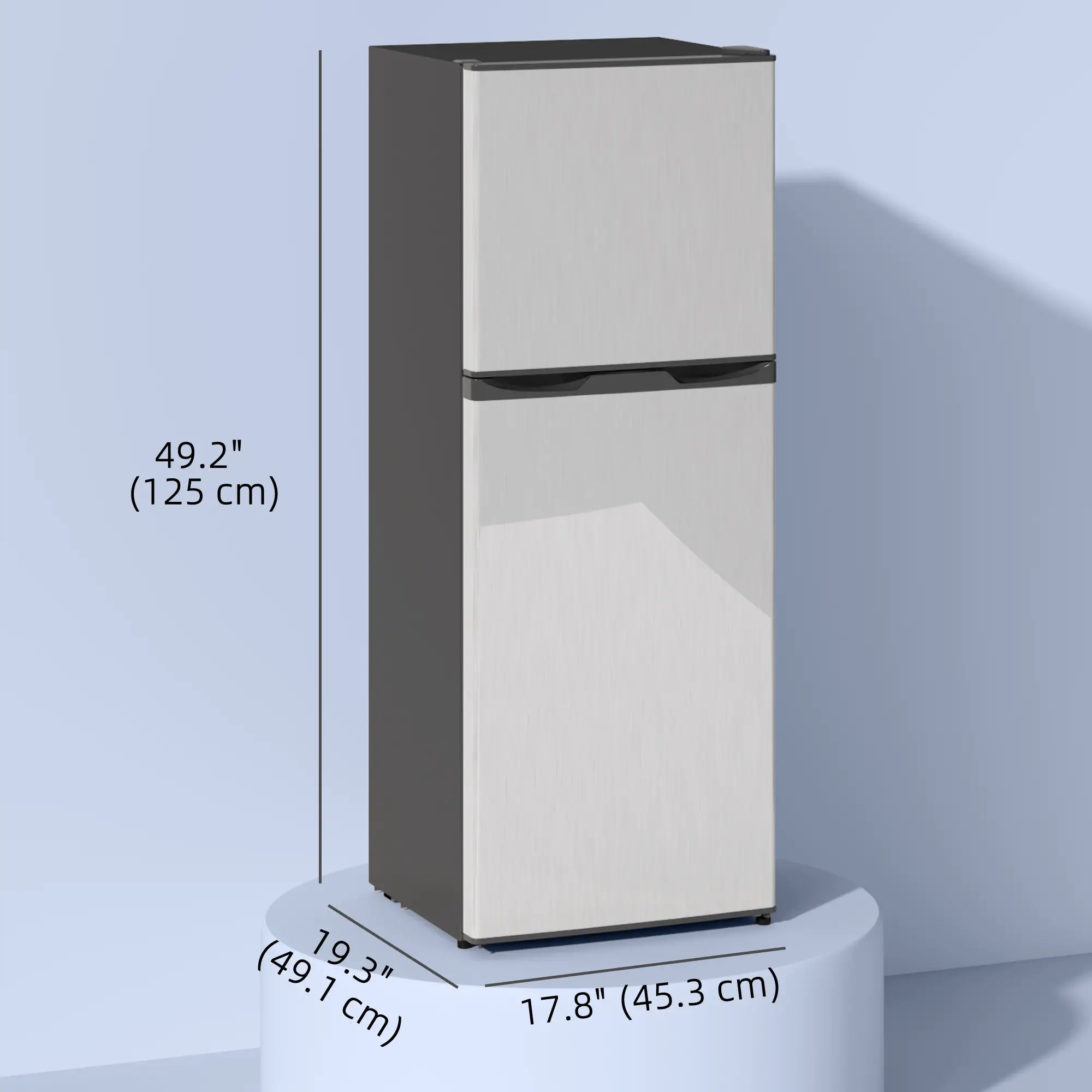 Double Door Mini Fridge with Freezer, 4.6 Cu.Ft, Silver Small Kitchen Appliances at Gallery Canada