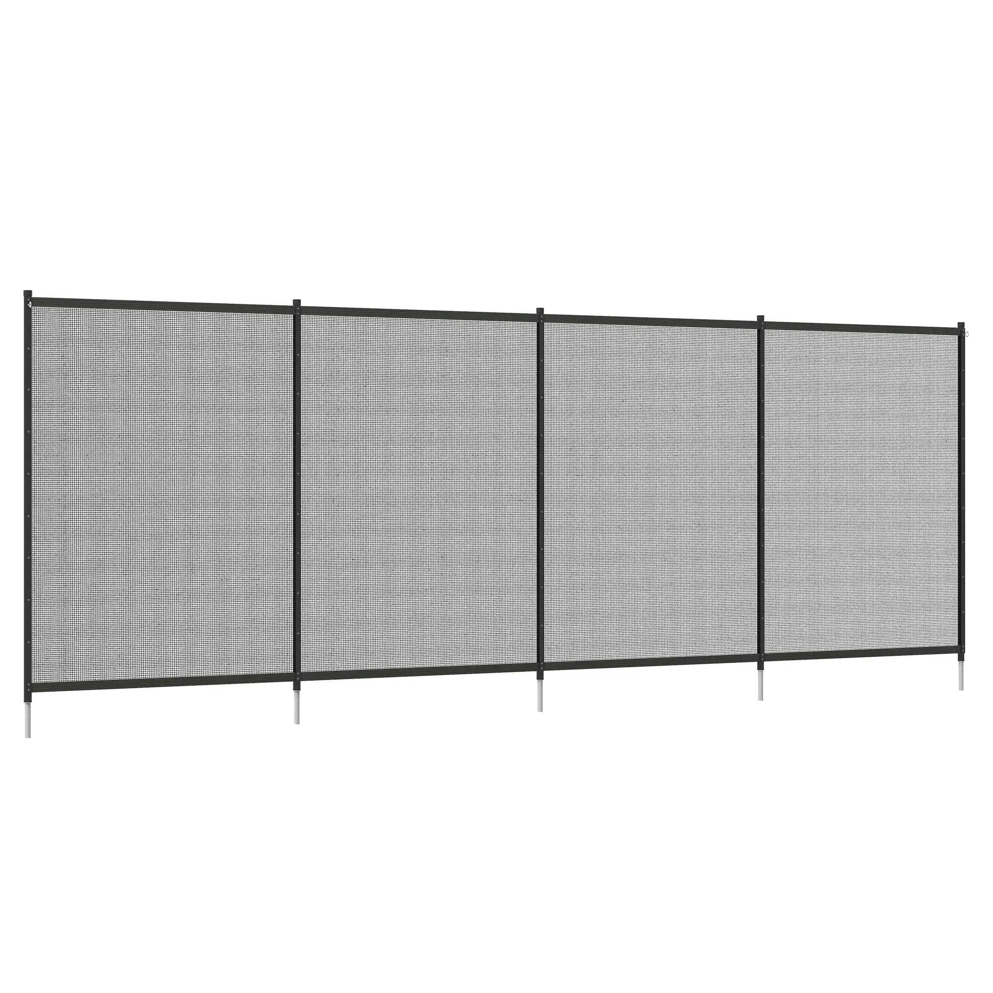 4 Panel Swimming Pool Fence, Aluminum Rustproof, 4' x 12', Black Garden Fences at Gallery Canada