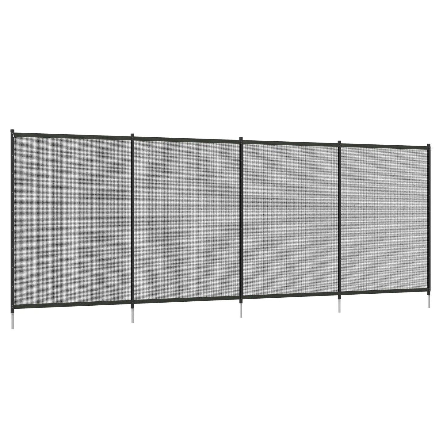 4 Panel Swimming Pool Fence, Aluminum Rustproof, 4' x 12', Black Garden Fences at Gallery Canada