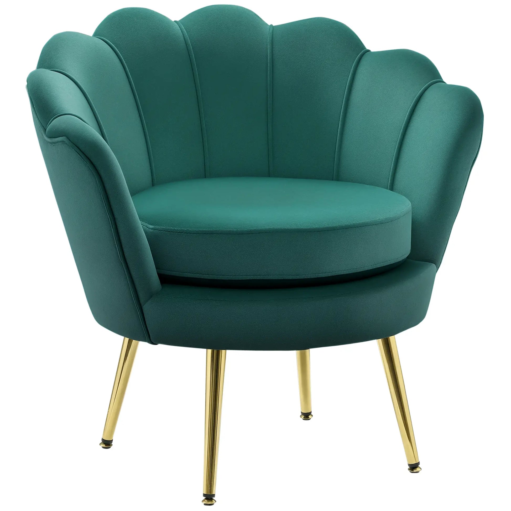 Modern Velvet Accent Chair, Gold Metal Legs, Dark Green Accent Chairs at Gallery Canada