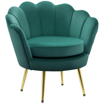 Modern Velvet Accent Chair, Gold Metal Legs, Dark Green Accent Chairs at Gallery Canada