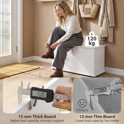 Coffre de rangement avec dessus relevable "31.5", blanc