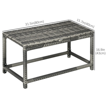 Patio Rattan End Table, Outdoor Side Table, Woven Top, Mixed Grey, Grey Patio Side Tables at Gallery Canada