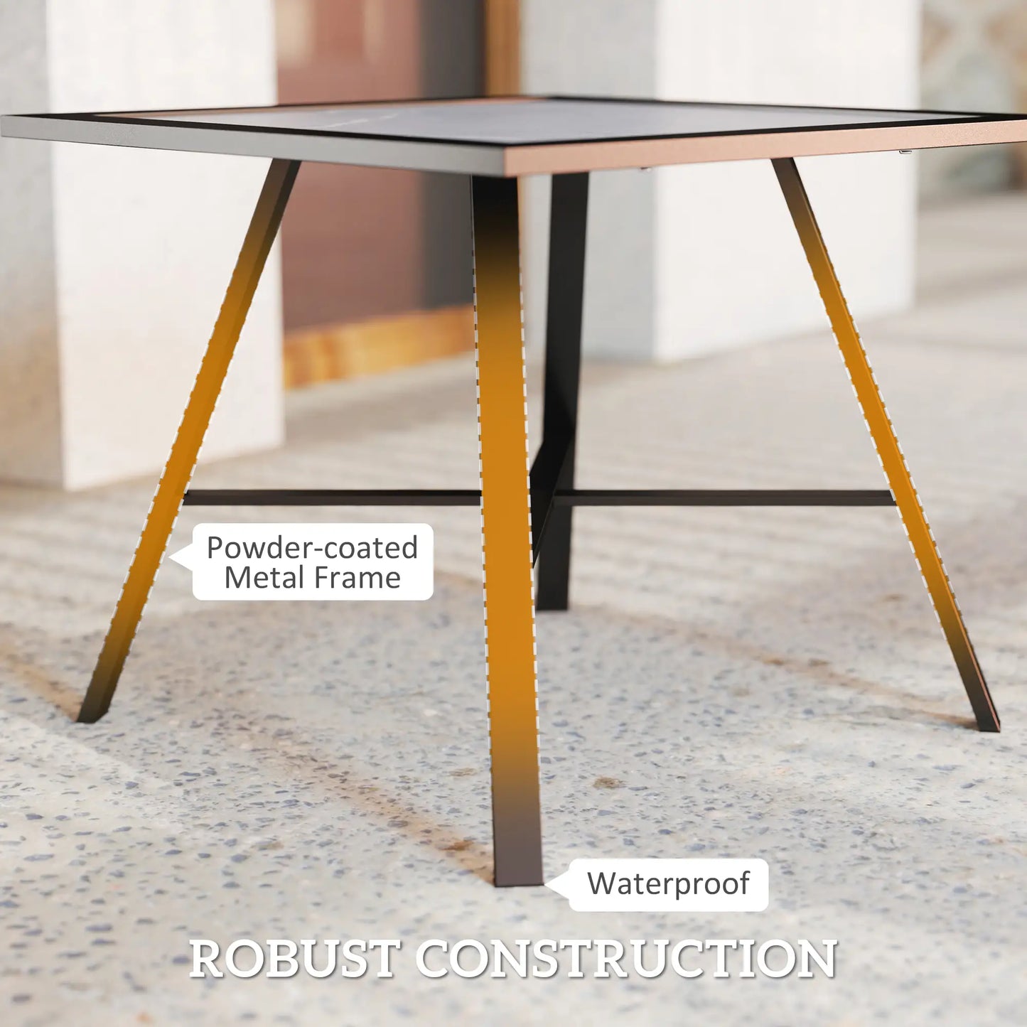 Small Outdoor Side Table, SPC Tabletop, Grey Patio Side Tables at Gallery Canada