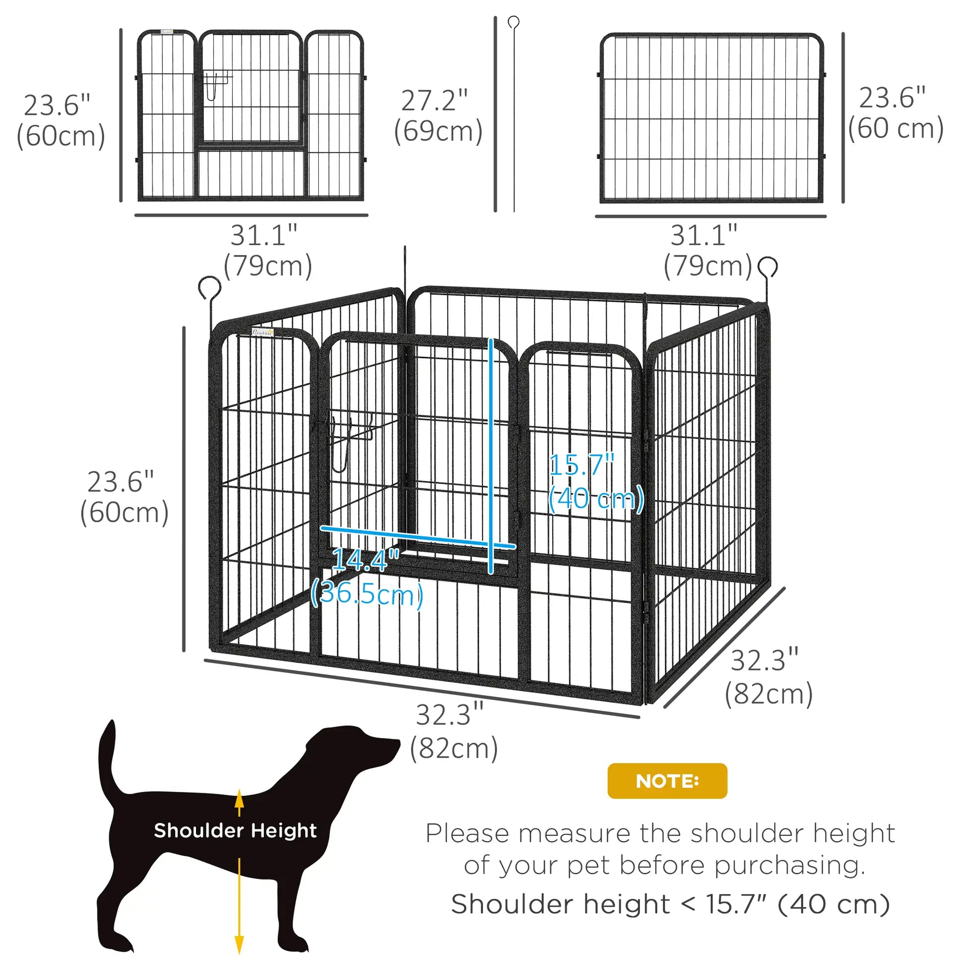 Metal Pet Playpen with Gate, Indoor Outdoor, Small Animal Houses, Kennels & Pens at Gallery Canada