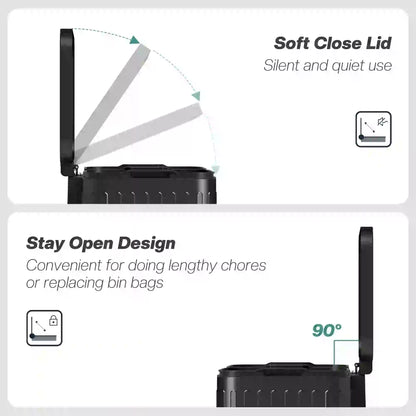 Trash Can, 2 x 5.3 Gallon, Soft Close Lid, Removable Inner Buckets