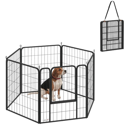6 Panels Heavy Duty Dog Playpen, 31.5" Height, Portable Foldable Houses, Kennels & Pens at Gallery Canada