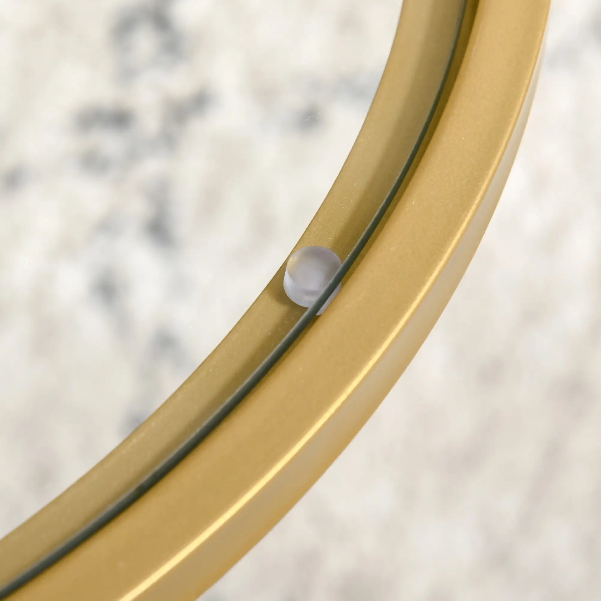 Set of 2 Nesting Coffee Tables, Round Side Table with Tempered Glass, Gold Side Tables at Gallery Canada