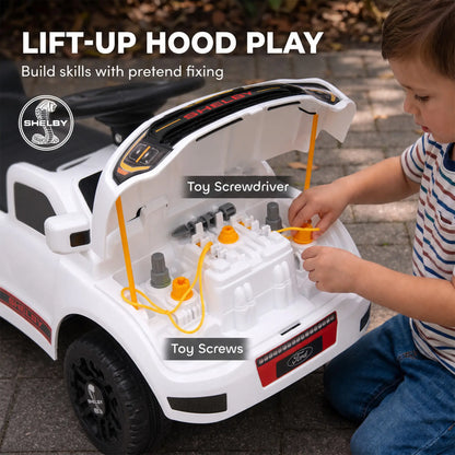 3-in-1 Push Car for 1-3, Ford Shelby Ride On, White Electric Ride-On Toys at Gallery Canada