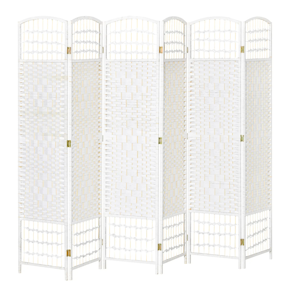 6 Panel Room Divider, 5.6 ft Tall, Folding Privacy Screen, White Room Dividers White at Gallery Canada