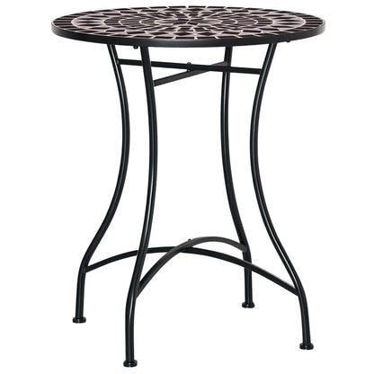 Round Mosaic Patio Table, Metal Frame, Outdoor Garden Furniture, Black Patio Side Tables at Gallery Canada