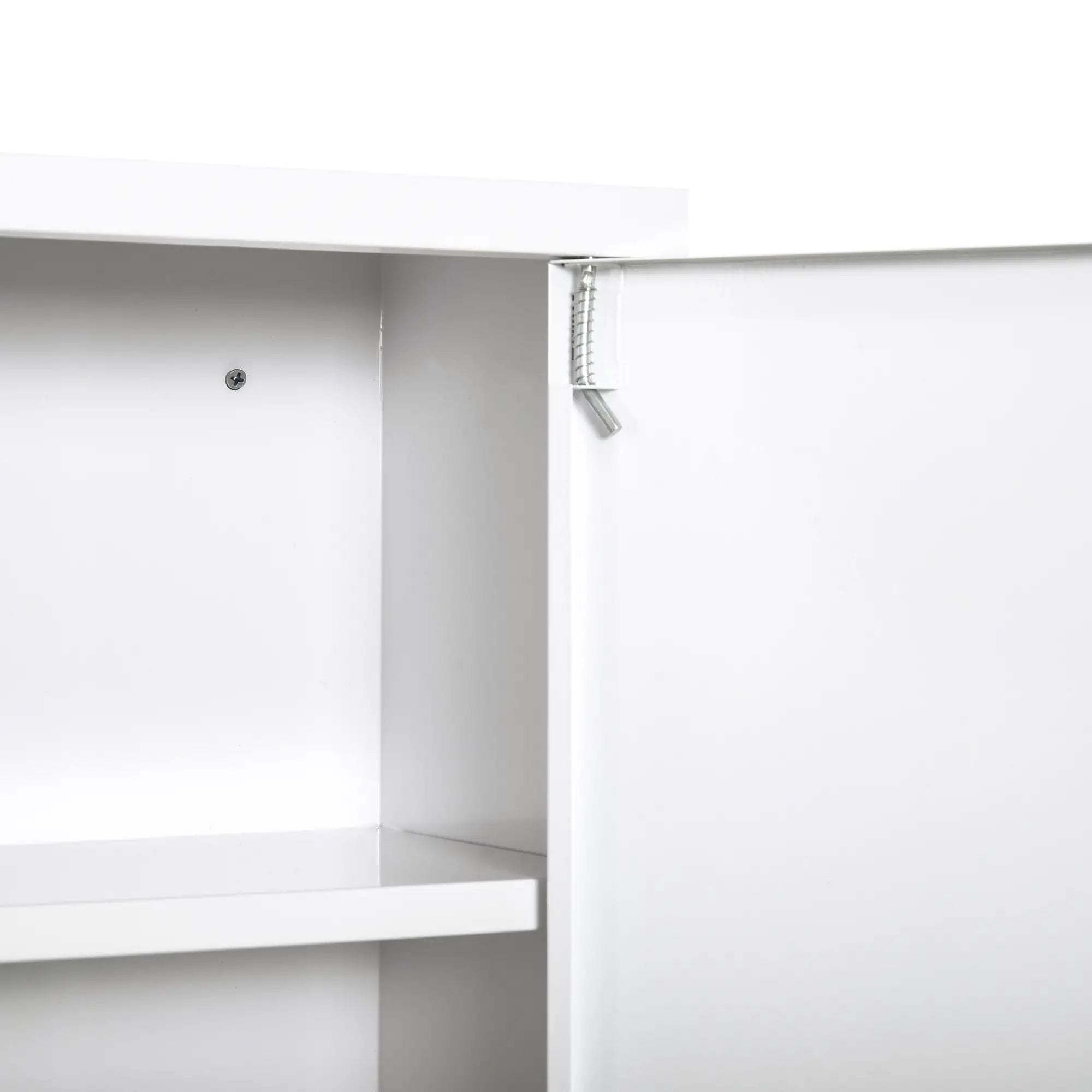 Wall Mount Medicine Cabinet, 3 Tier Steel, Lockable with 2 Keys, White Wall Mounted Cabinets at Gallery Canada