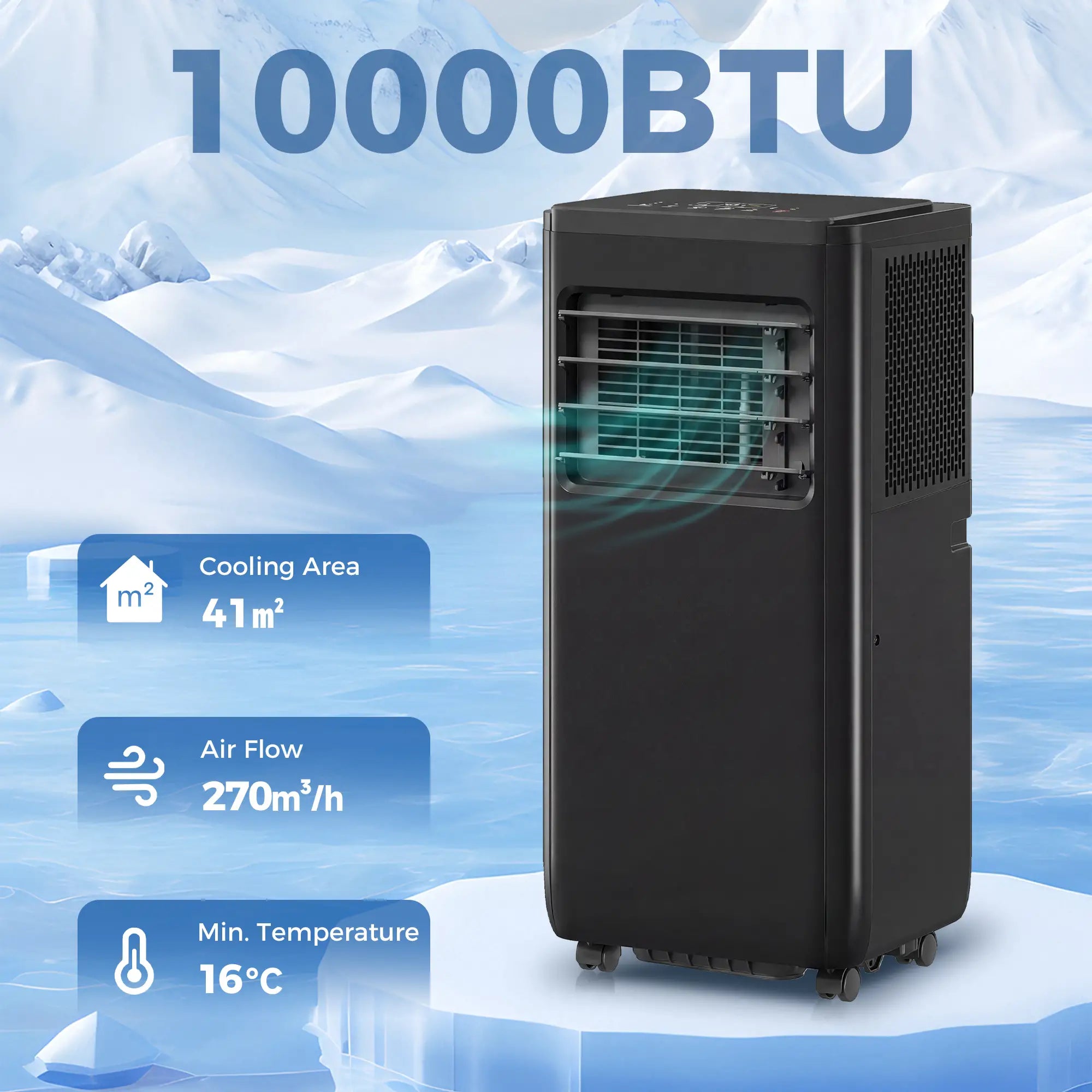10000 BTU Portable Air Conditioner, 4-in-1, WiFi Voice Remote, Black Air Conditioner at Gallery Canada