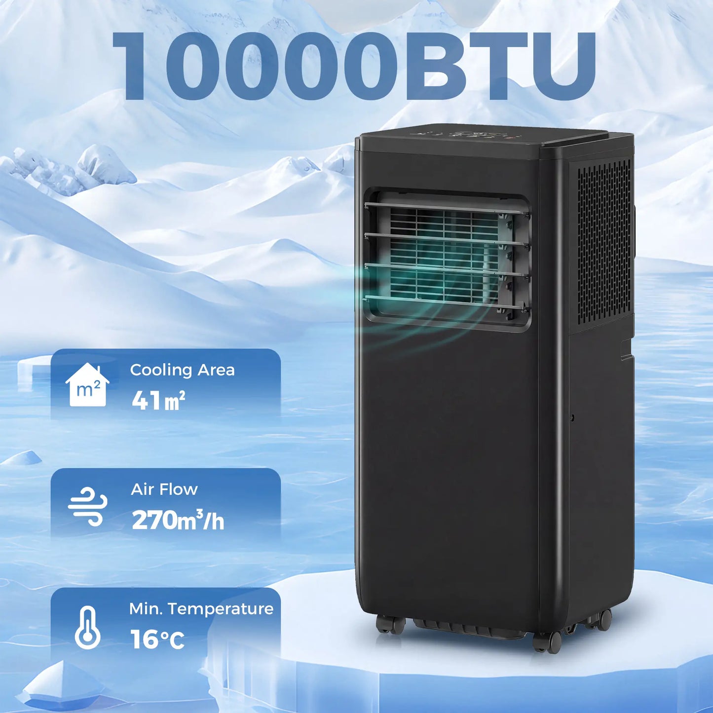 10000 BTU Portable Air Conditioner, 4-in-1, WiFi Voice Remote, Black Air Conditioner at Gallery Canada