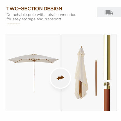 Patio Sun Umbrella, Rectangle, Cream White Sun Umbrellas at Gallery Canada