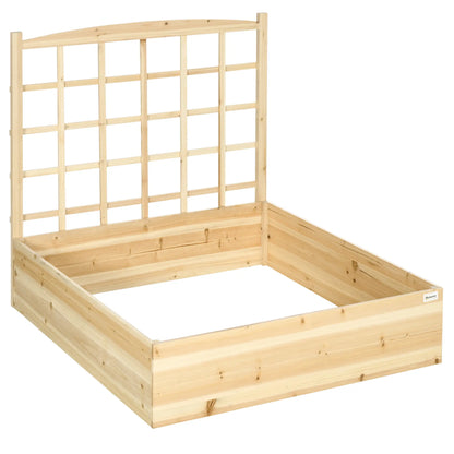 Wood Planter Box with Trellis, Raised Garden Bed, 43x46x47, Natural Wooden Planter Boxes at Gallery Canada