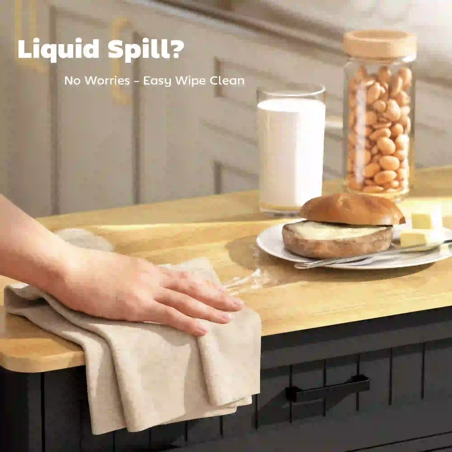 Kitchen Island Cart, Portable Table with Charging Station, Rubber Wood Drop Leaf, Trash Storage, Black Kitchen Islands & Kitchen Carts at Gallery Canada