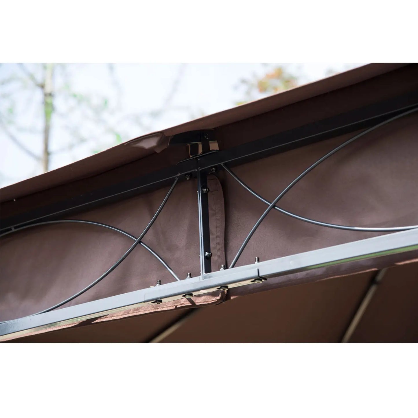 10x10ft Steel Garden Gazebo, Patio Canopy, Outdoor Event Tent Gazebos at Gallery Canada