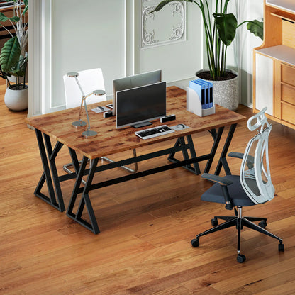 71" Computer Desk, Industrial Writing Table, Rustic Brown Writing Desks at Gallery Canada