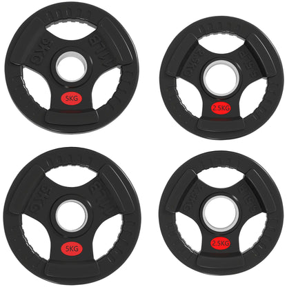 Weight Plates Set, 2-Inch Barbell Weights, 2 x 6lbs, 2 x 11lbs Dumbbells & Barbells Black at Gallery Canada