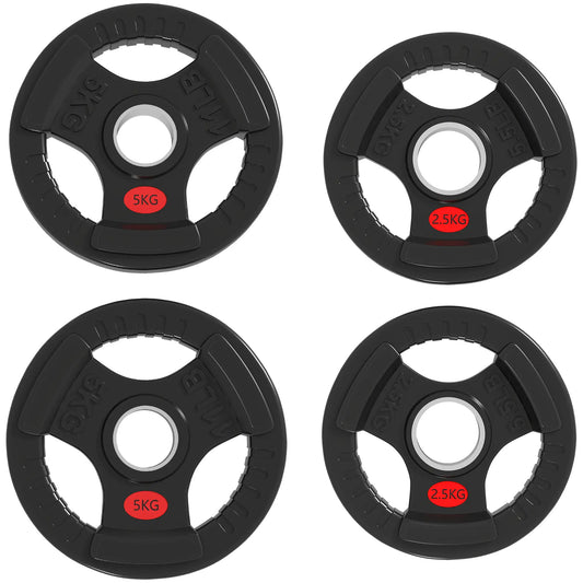 Weight Plates Set, 2-Inch Barbell Weights, 2 x 6lbs, 2 x 11lbs Dumbbells & Barbells Black at Gallery Canada