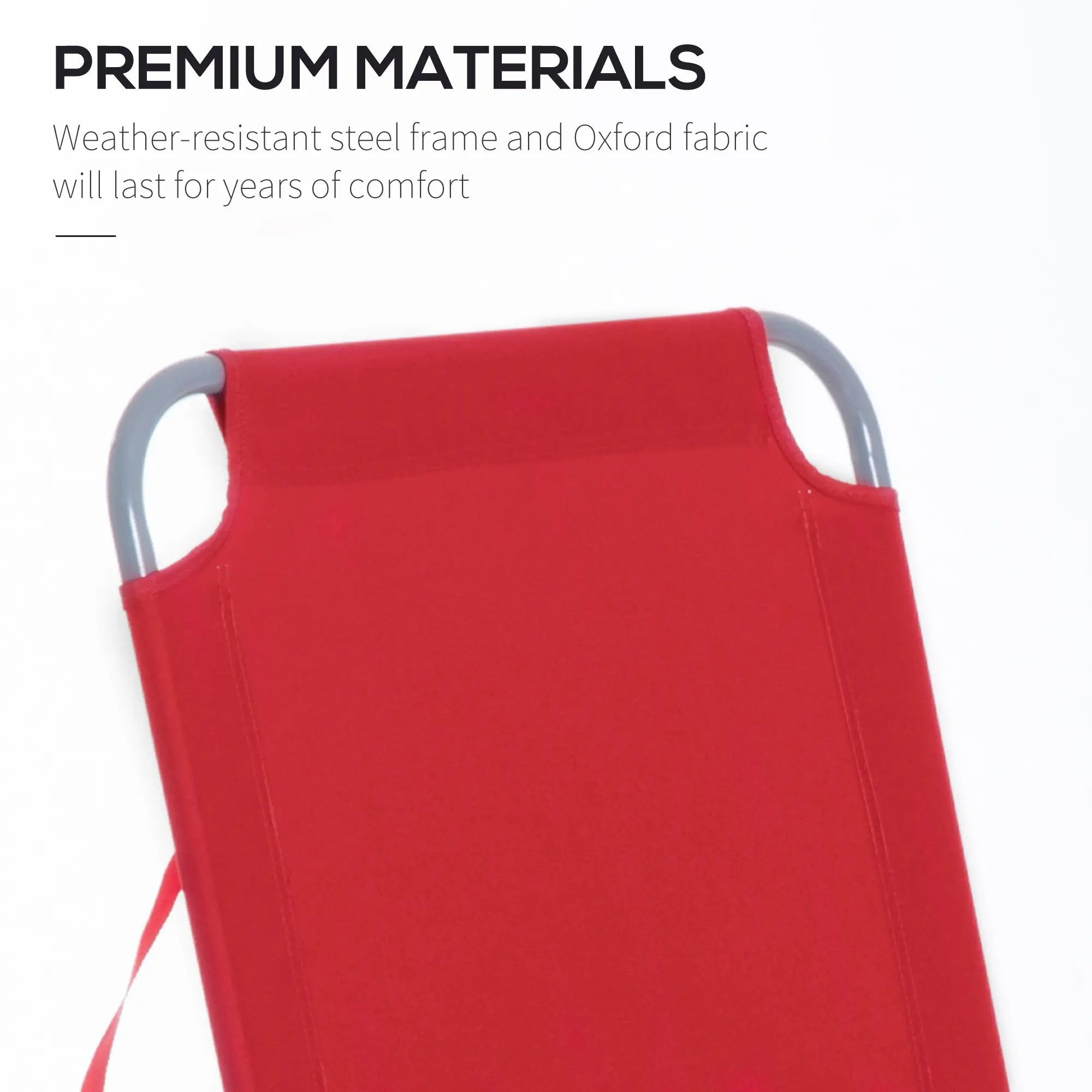 Folding Outdoor Lounge Chair, Portable Reclining Beach Lounger, Breathable Mesh, Red Lounger Chairs at Gallery Canada