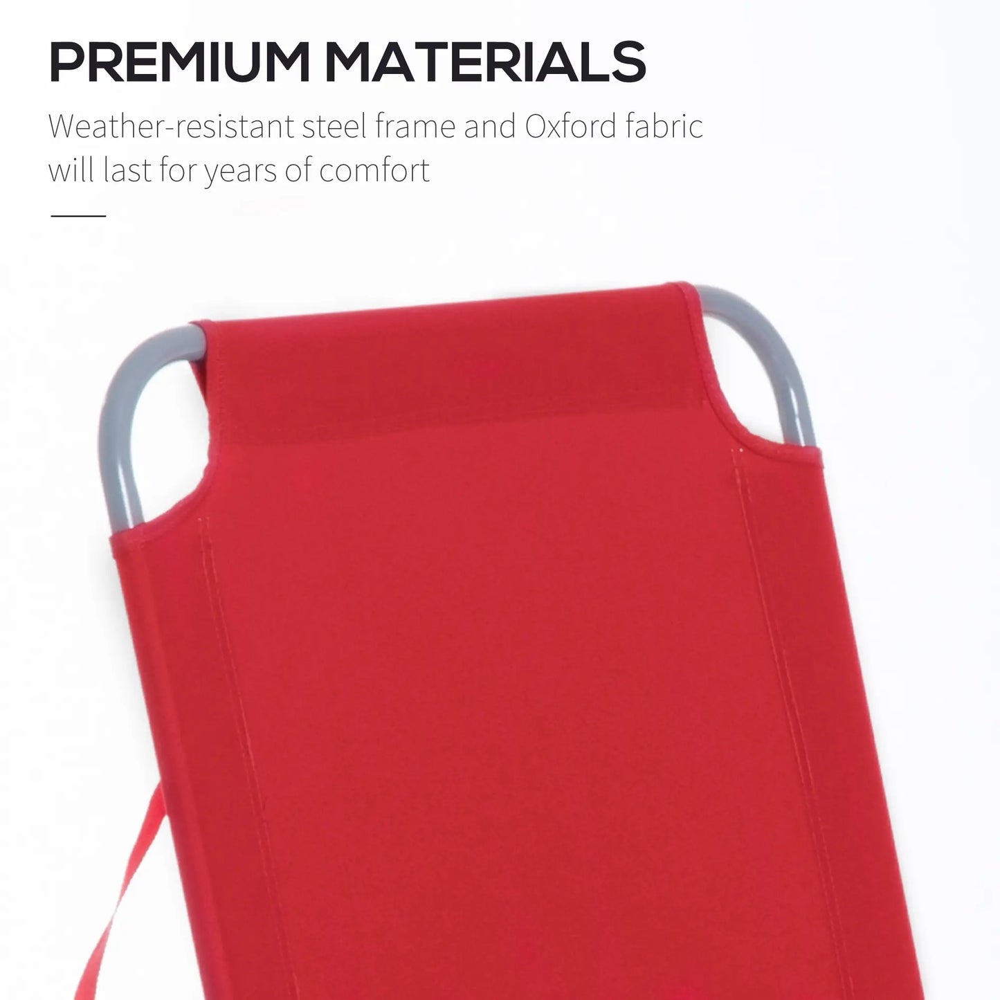 Folding Outdoor Lounge Chair, Portable Reclining Beach Lounger, Breathable Mesh, Red Lounger Chairs at Gallery Canada