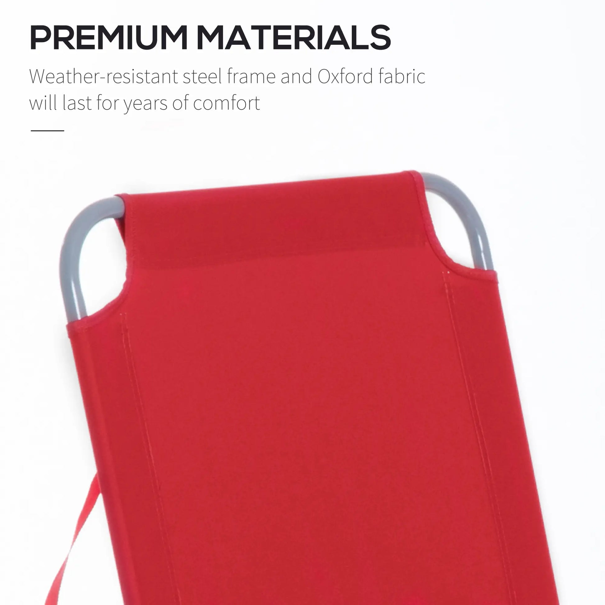 Folding Outdoor Lounge Chair, Portable Reclining Beach Lounger, Breathable Mesh, Red Lounger Chairs at Gallery Canada