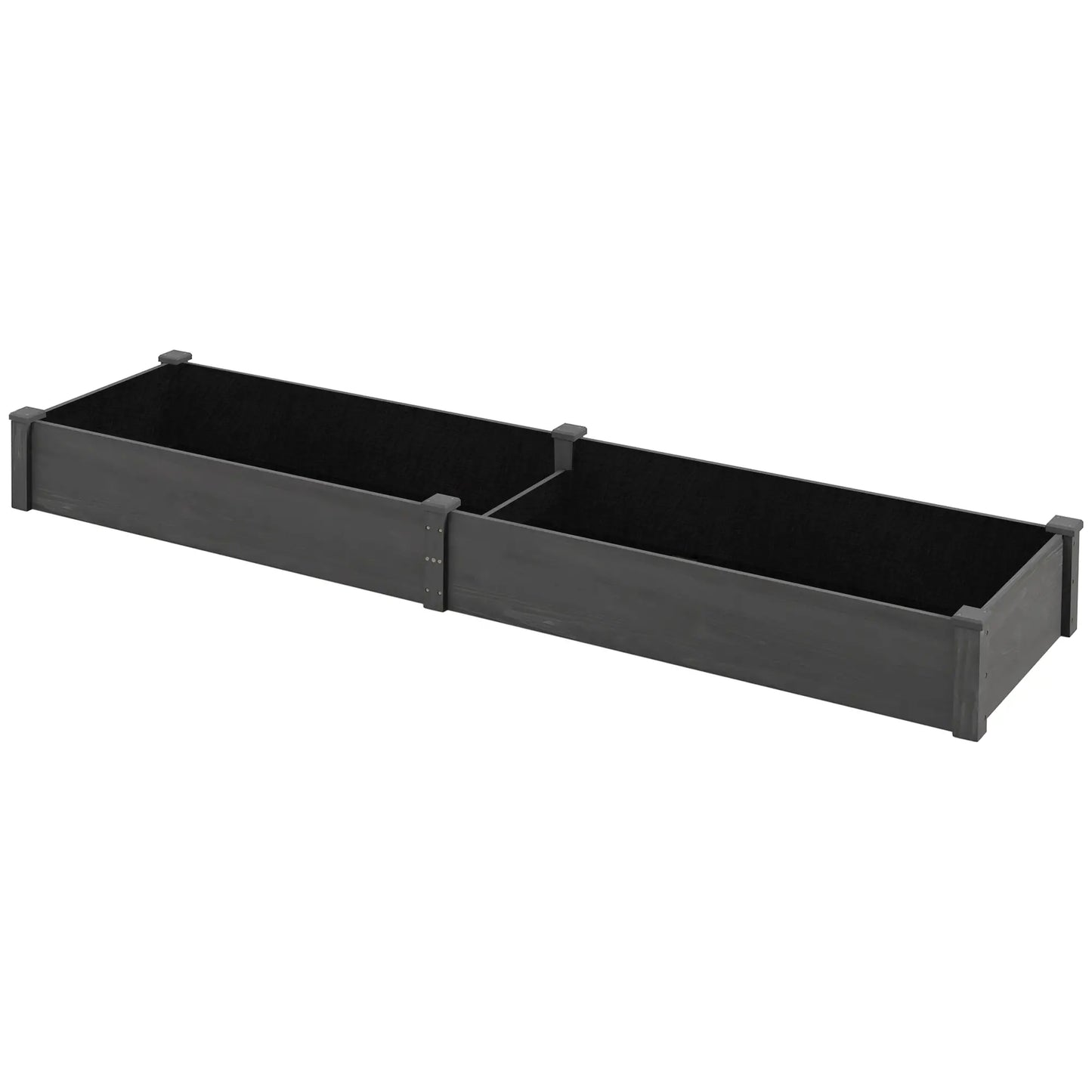 Garden Bed, 2 Planter Boxes, Non-Woven Fabric Liner, 96" x 24" x 10", Grey Raised Garden Beds at Gallery Canada