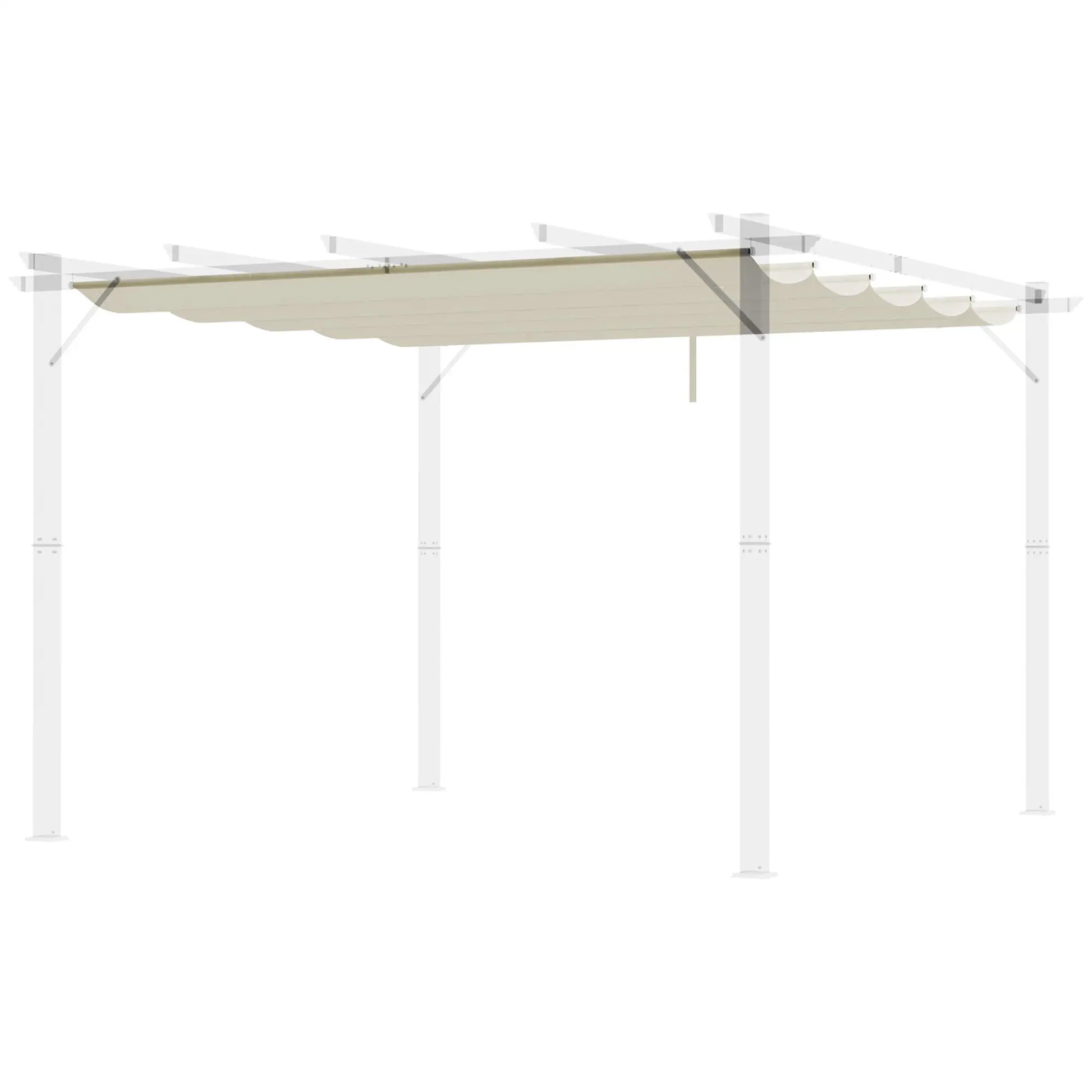Retractable Pergola Canopy, 10' x 10', Cream White Gazebo Canopy Replacement Cream at Gallery Canada