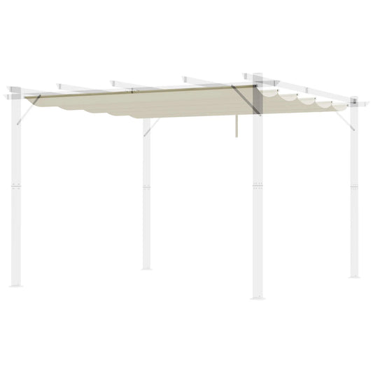 Retractable Pergola Canopy, 10' x 10', Cream White Gazebo Canopy Replacement Cream at Gallery Canada