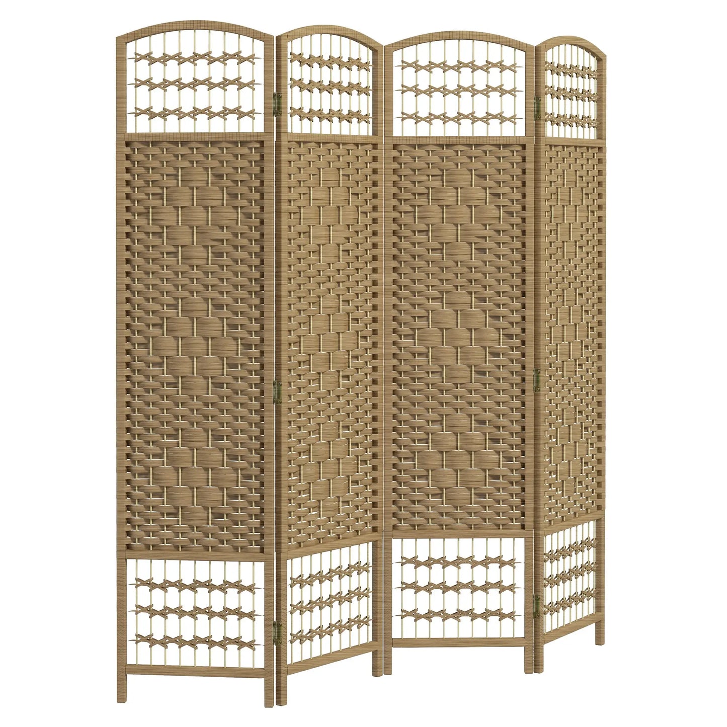 4 Panel Folding Room Divider, Portable Privacy Screen, Natural Room Dividers Natural at Gallery Canada